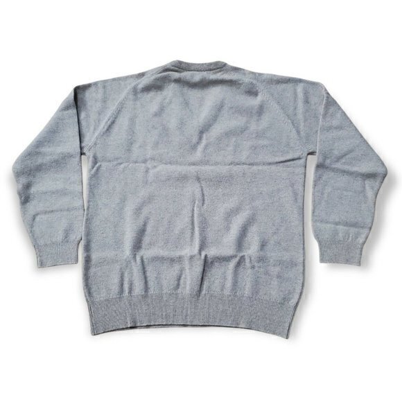 Vtg L.L. Bean Mens 100% Lambs Wool Cable Knit Beige Sweater Large Tall - Picture 2 of 3